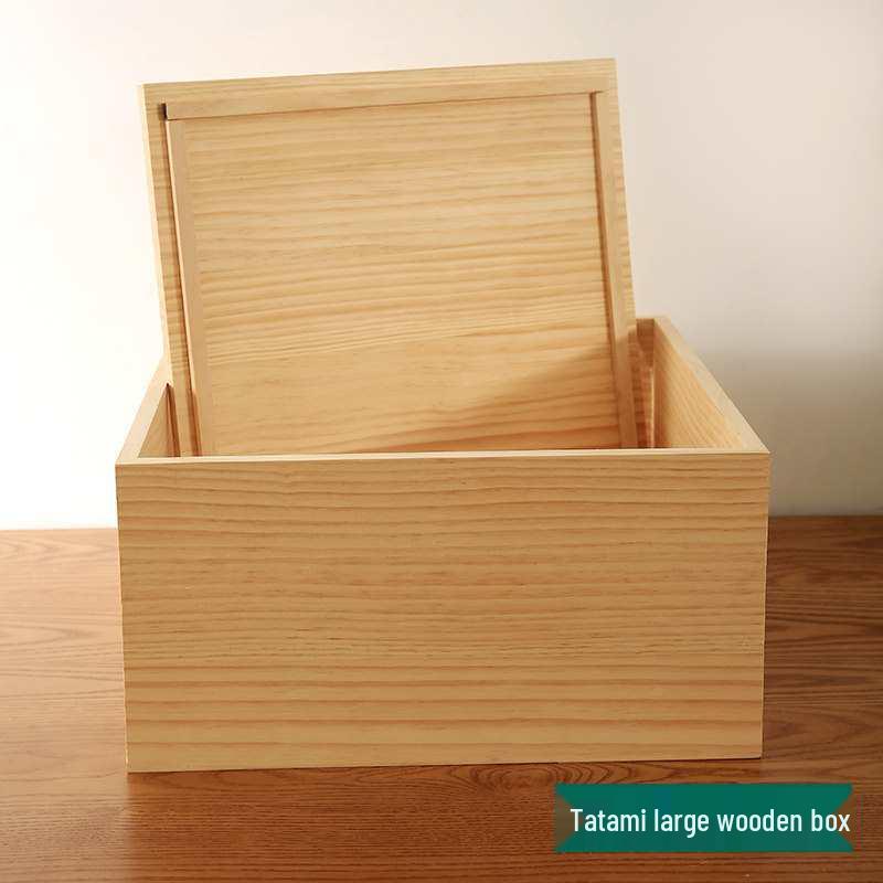 

Solid Wood Desk Storage Box with Lid - Large, Lidless Option Available