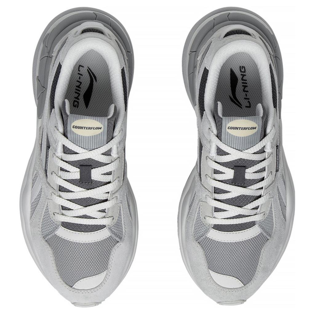 Li Ning Origin CF Tracing Abrasion Resistant Breathable Low top Sports Casual Shoes Women's Gray Black AGCT172-3