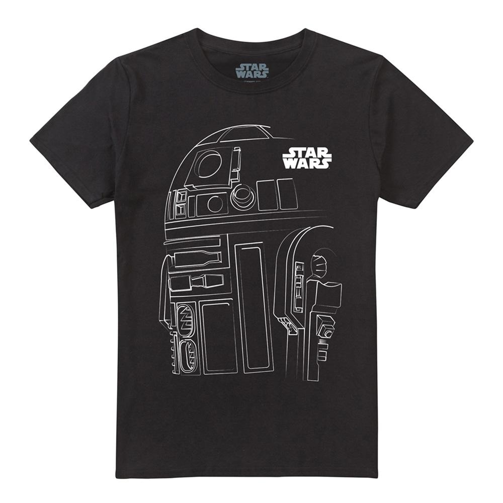 Star Wars Unisex Adult R2-D2 Outline T-Shirt