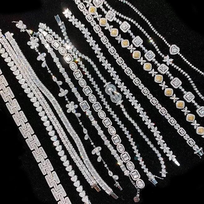 Luster Design Lab Grown Diamond Tennis Chain Necklace Bracelet CVD IGI Certified Vvs Iced Out 925 Silver Diamond Chain