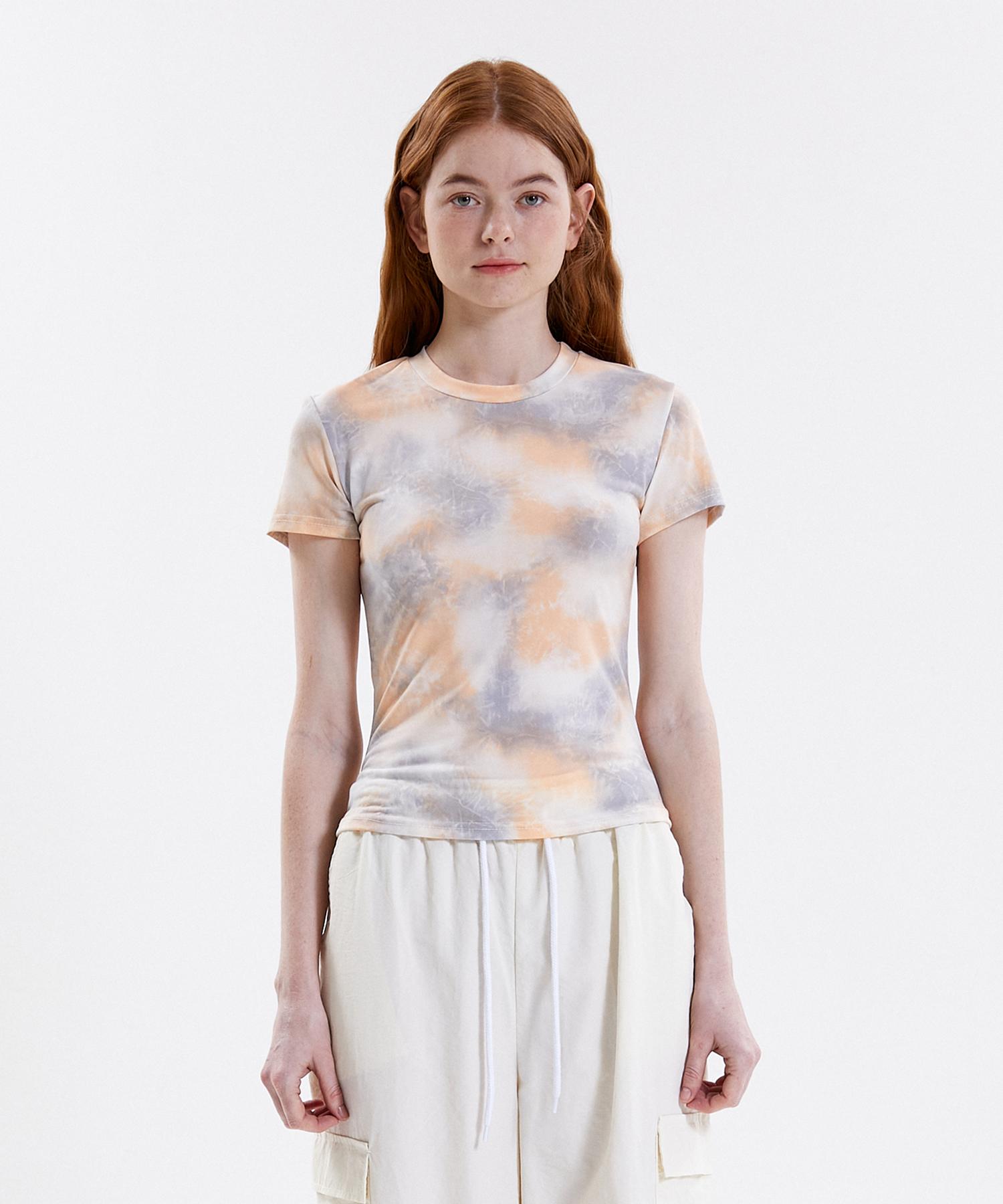 Pink Pineapple Tie Dye Tight T.Shirt_Orange Orange/Free