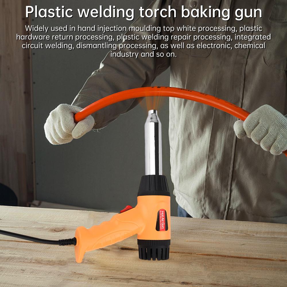 750W 220V Electric Hot Air Gun Plastic Welding Gun Baking Gun Car Bumper Household Welding Tools 60-600 ℃Temperature Regulating