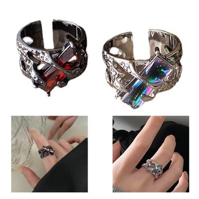 Eleganter offener Ring mit Lava-inspiriertem Design und Edelstein-Fingerringen Schmuck für modebewusste Frauen