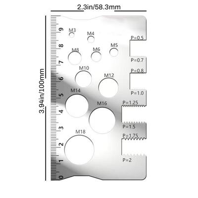 Screw Measurement Ruler Space Saving Measuring Gauge Tool For Bit Bolt Nut Screw Craft Industry Home Use