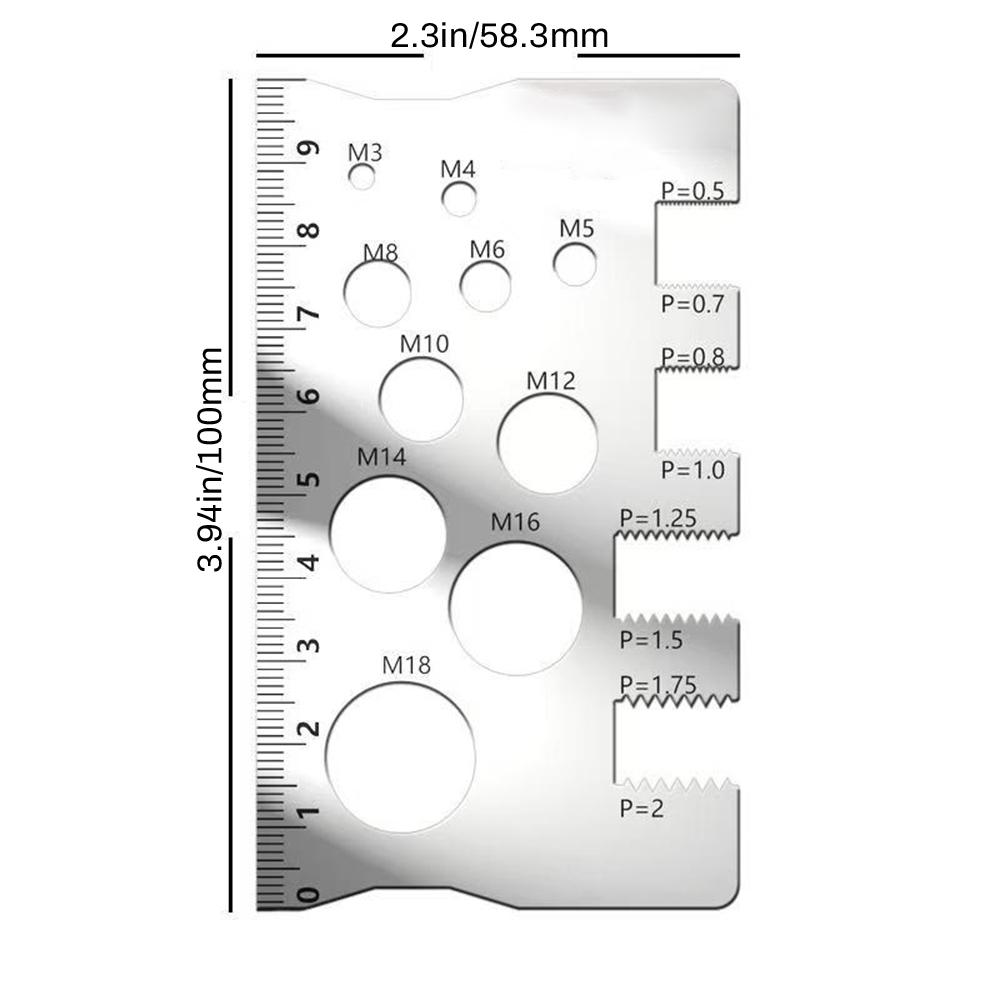 Screw Measurement Ruler Space Saving Measuring Gauge Tool For Bit Bolt Nut Screw Craft Industry Home Use