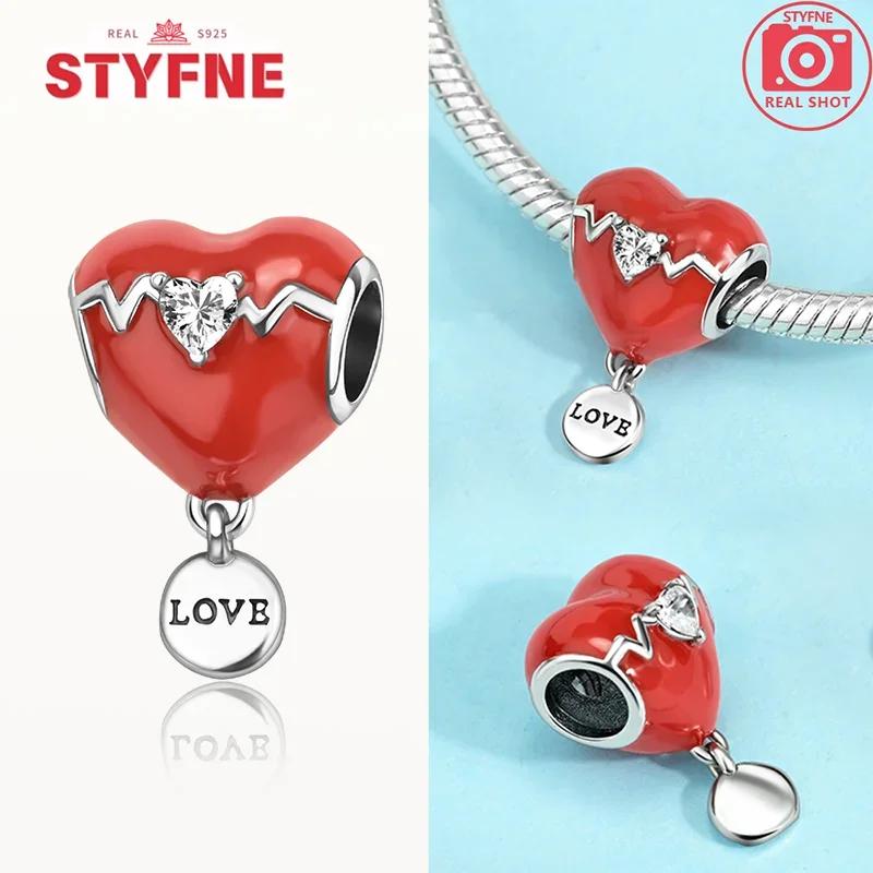 Copper Romantic Couple Love Heart Beads Valentine'S Day Charms Bead Fit Original Bracelets Fine Diy Jewelryfor Women Gift