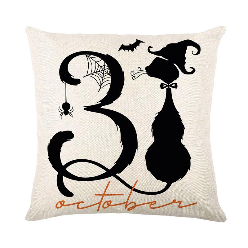 Funny Ghost Print Pillow Cover Halloween Holiday Decoration Sofa Pillow Cover Bedroom Bedside Cushion Cover