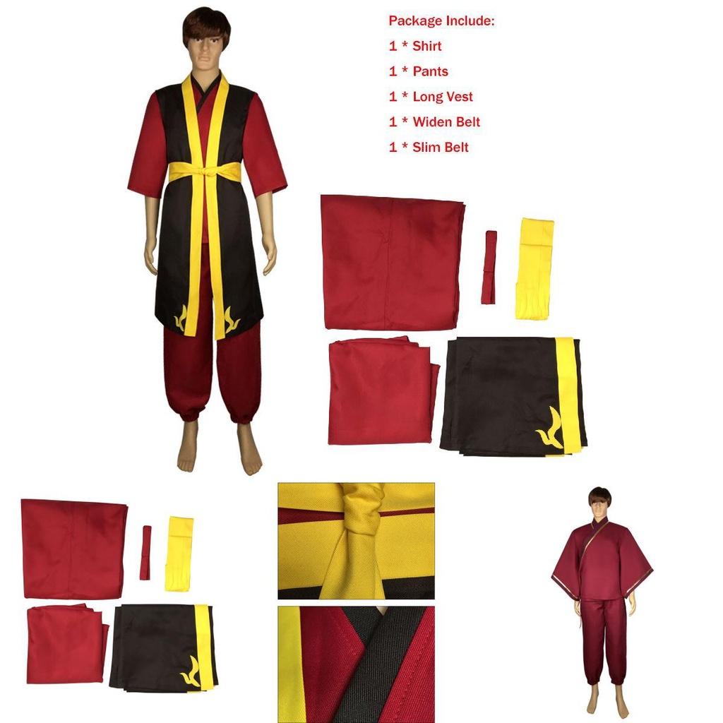 Authentic Avatar The Last Airbender Prince Zuko Cosplay Costume For Halloween Parties