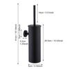 Stainless Steel Toilet Brush Wall Mounted & Freestanding, Odor-Proof Cover Anti-Drip, 360° Soft Bristles Rustproo