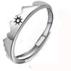 Wedding Engagement Men Copper Sun Moon Fashion Jewelry Couple Ring Finger Ring Open Ring