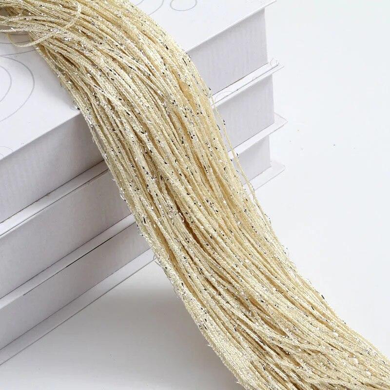 

1x2 м блестящая веревка, дешевые дверные занавески, бусины, перегородки для комнаты, бахрома из бисера, полиэфирная ткань, оконная панель, 1 шт. 1X2M бежевый