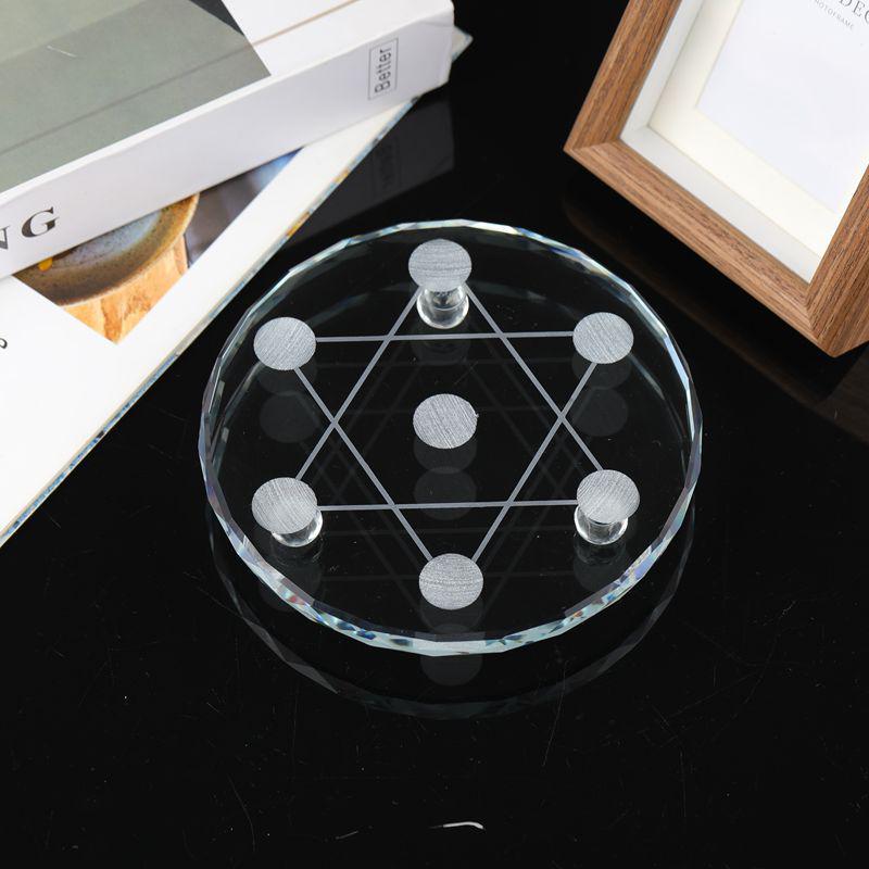 Seven Star Crystal Ball Base with Hole - Star Array Crystal Ornament