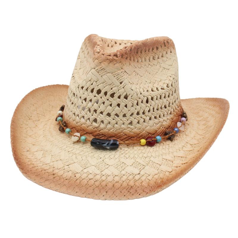 Men And Women Outdoor Travel Beach Sun Hat Sun Protection Sun Hat Western Cowboy Straw Hat