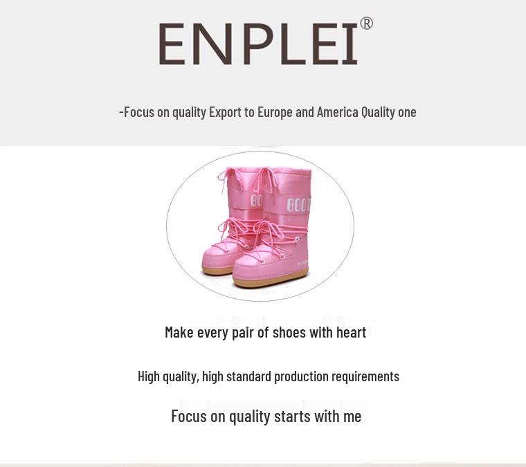 Y025 Trendy 2025 Winter Skiing Space Boots: Stylish Round Toe, Mid-Calf Women's Snow Boots, Thickened Moon Shoes.