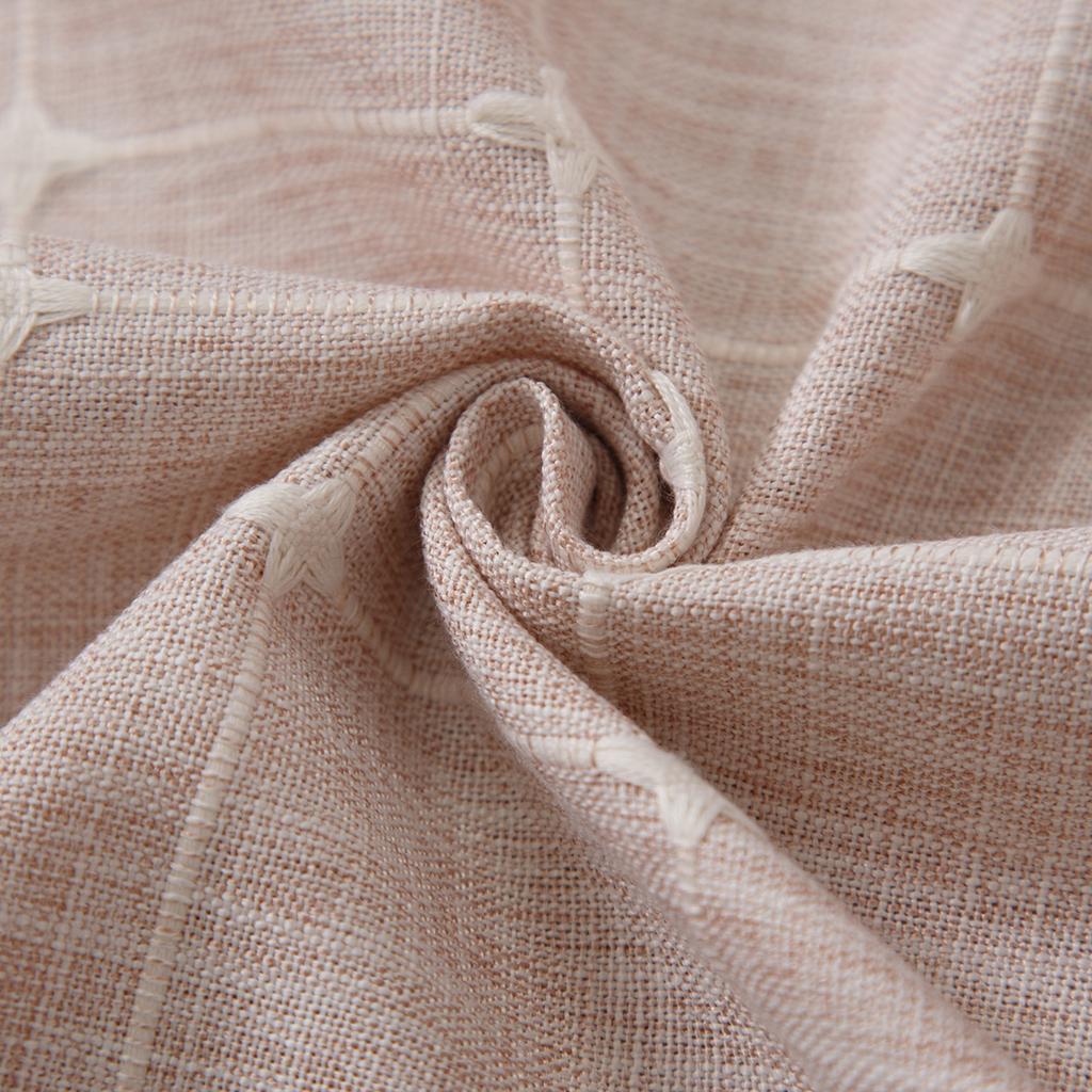 Modern Yarn-Dyed Waterproof Cotton And Linen Curtains Solid Color Semi-Shading Small Fresh Living Room Balcony Light Luxury Cotton And Linen Curtains