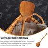 STOBAZA Wooden Spatula, Long Handle Cooking Spatula Turner, Kitchen Wok Spatula Utensil, Flat Frying Spatula Spatula Cooking Shovel Flipper Scoop Kitc