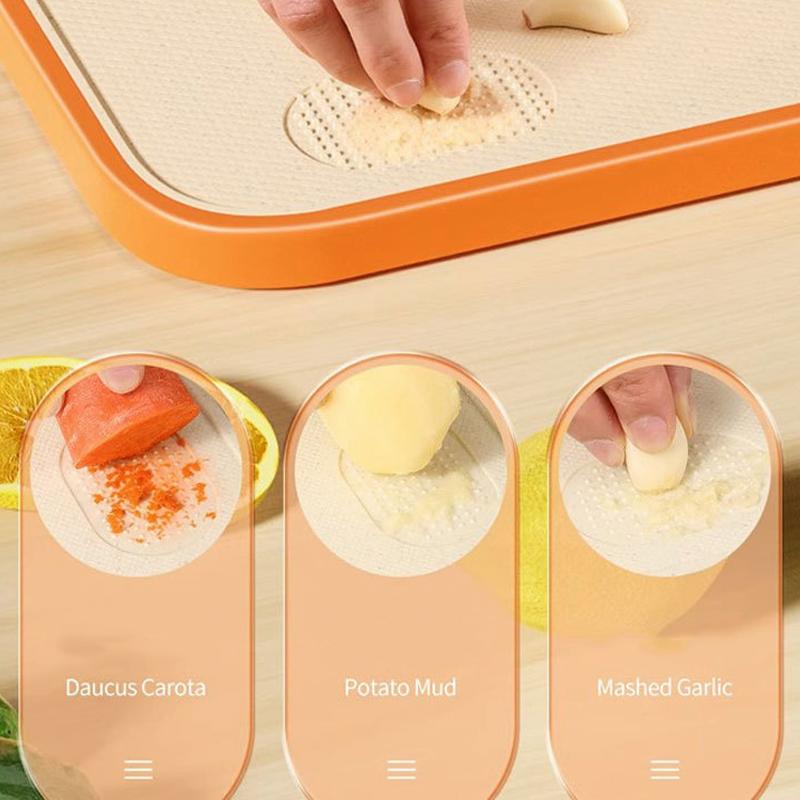 Double-Sided Wheat Straw Cutting Board - Antibacterial, Non-Slip, Adhesive Backing, Home Kitchen Fruit Chopping Board