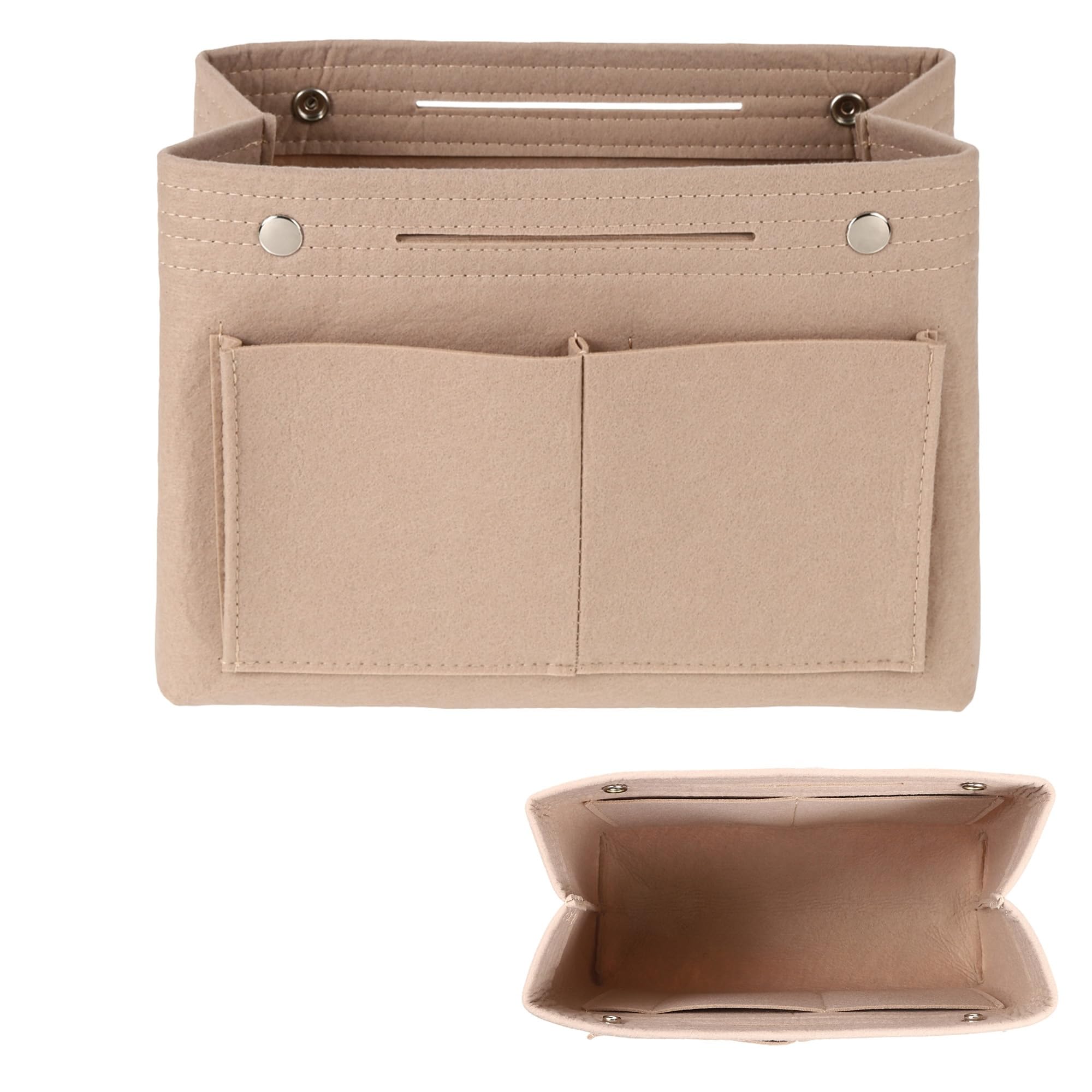 

Lightweight, freestanding felt bag-in-bag [no bag attached], soft material, shock-absorbing, large capacity, multi-functional, organizer, cosmetic