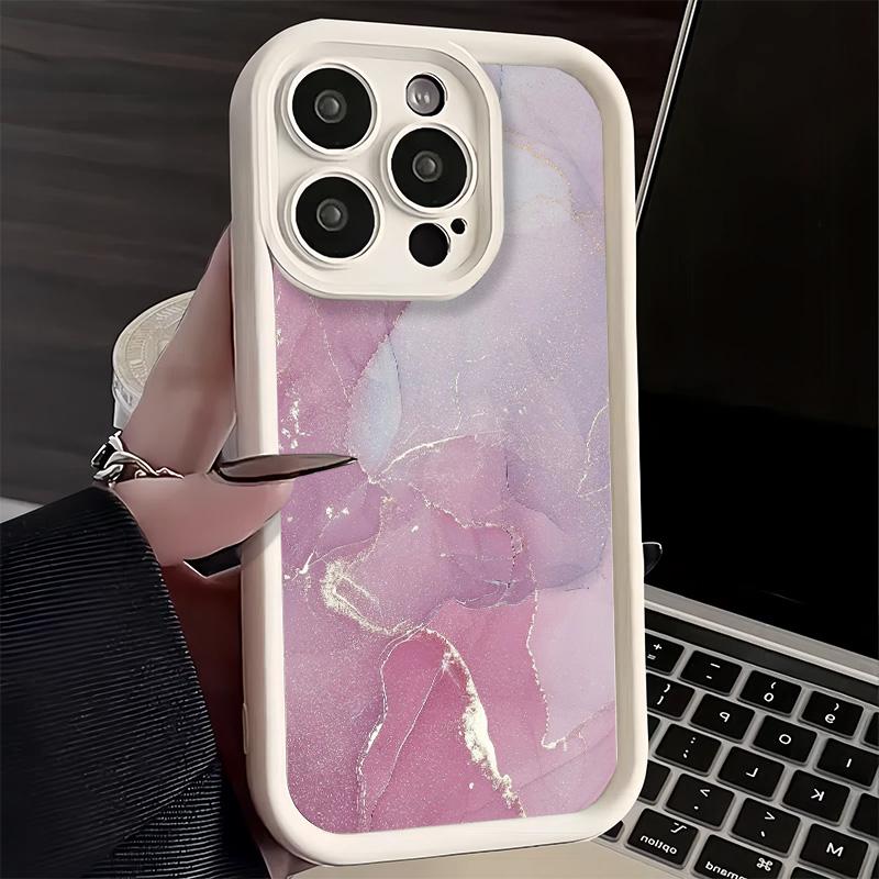 Phone Case for iPhone 17 Air 16E 15 16 Pro Max Gold Granite Marble Pattern Cover 14 Plus 13 12 Mini Soft Shell Silicone Fundas