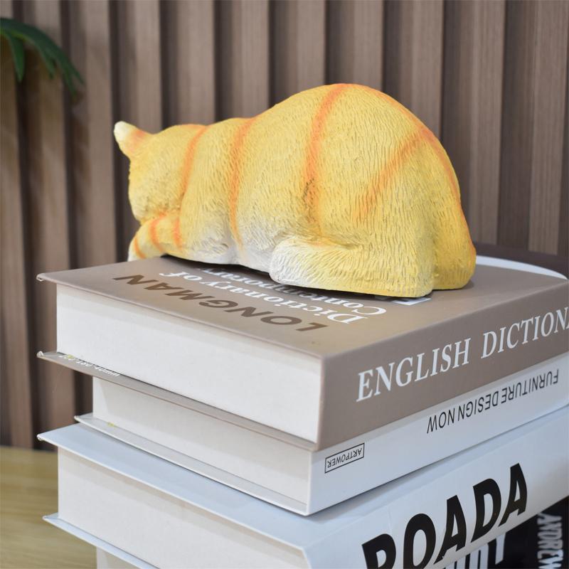 Cute Cat Resin Sculpture Jewelry Birthday Gift Home Dining Table Statue Accessories Decoration