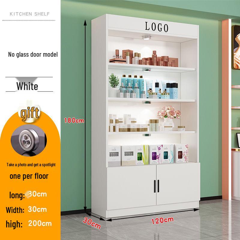 Glass Display Cabinet with Lock for Beauty Salon Cosmetics