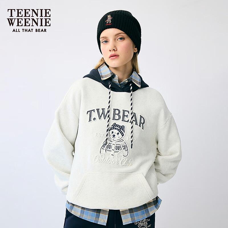 Teenie Weenie Women's Bear Graphic Colorblock Hooded Sweatshirt