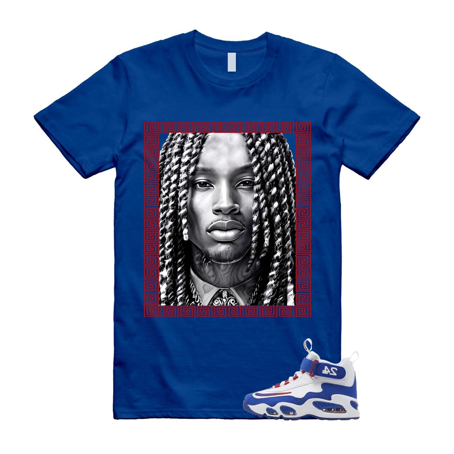 Air Griffey Max 1 USA White Blue Red T Shirt Match VON L
