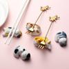 5PCS Cute Lucky Cat Chopsticks Holder Japanese Ceramic Chopstick Ceramic Home Decoration Spoon Holder Tableware Food Sushi