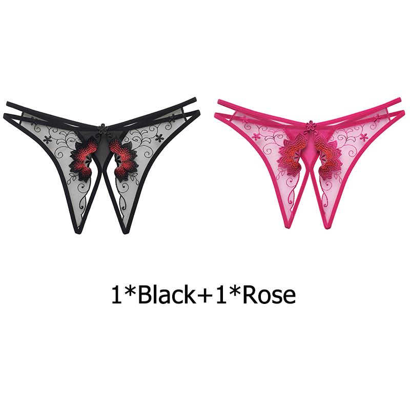 Bragas transparentes para mujer, ropa interior de encaje, tangas con entrepierna abierta, lencería Sexy, bragas eróticas, Tanga caliente con lazo bonito