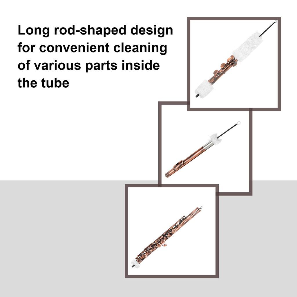 15 inch Flute Cleaning Rod Flute Cleaner Cleaning Brush Dust Brush for Inside Tube Maintenance Tool of Flute