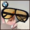 BMW Oversized Frame Integrated Sunglasses - Women's European & American High-end Fashion Sunglasses - Uv Protection & Sun Protection Shades - Men's