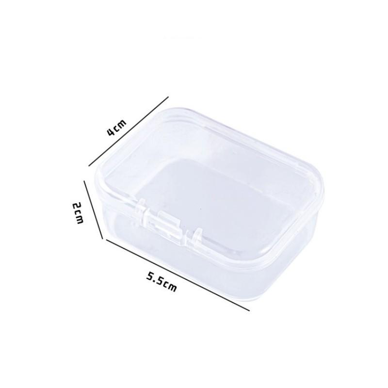 10pcs Plastic Transparent Small Box With Lid Rectangular Earplugs Jewelry Earrings Storage Stud Earrings Box Parts Box