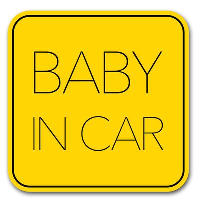 Baby Car Magnet (Simple Design) Baby In Car Baby On Board Sticker Sign Yellow (Magnet)