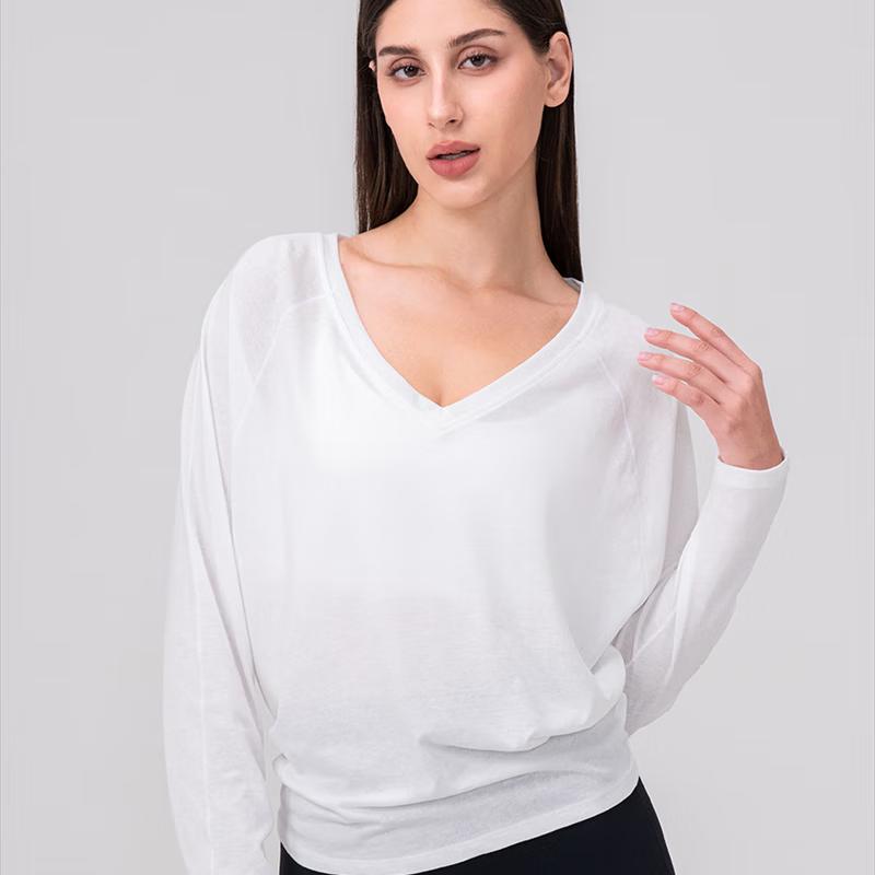 Women's Loose-Fit Yoga Long-Sleeve Tie-Back Top