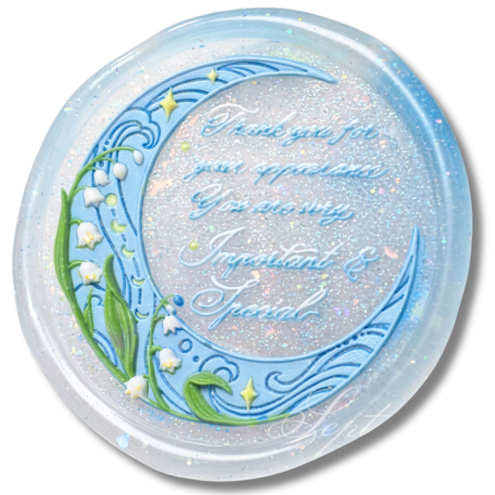

Sealing Stamp Head Crescent Moon Lily of the Valley 30mm Sealing Wax Stamp Lily of the Valley Moon Flower Message Wedding Invitation Gift Wrapping