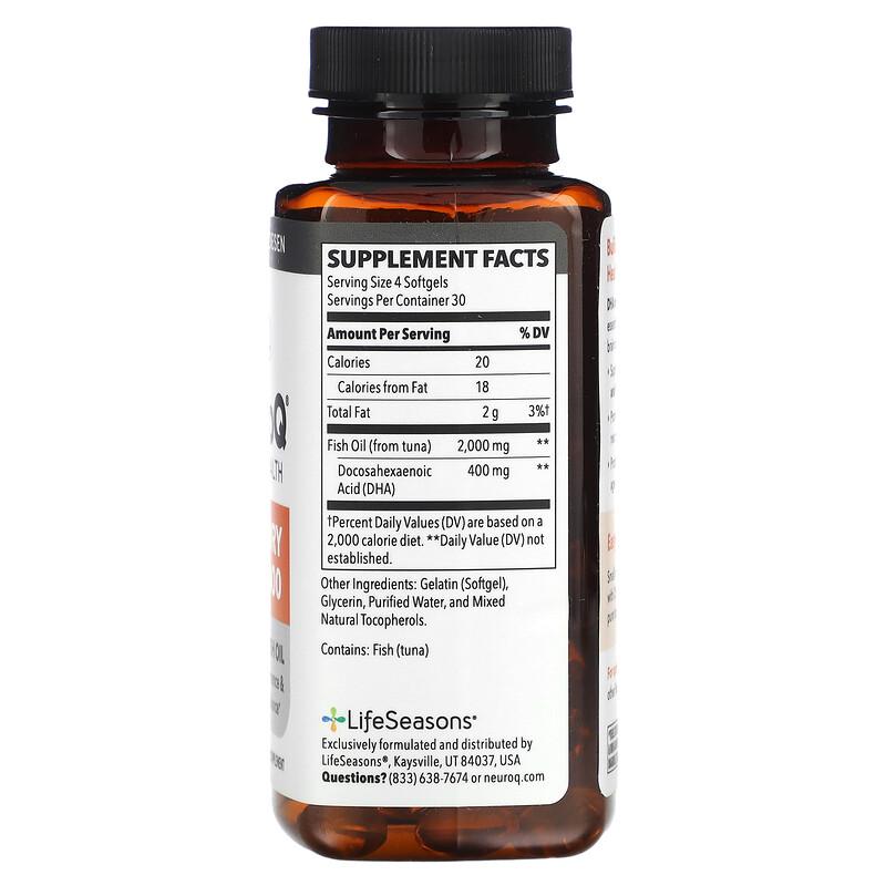 NeuroQ Brain Health, Memory DHA-400, 120 Softgels