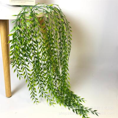 Simulated Willow Branches Plastic Plants Green Rattan Strips Wall Mounted Ceiling Decoration Indoor Outdoor Home Party  Festival