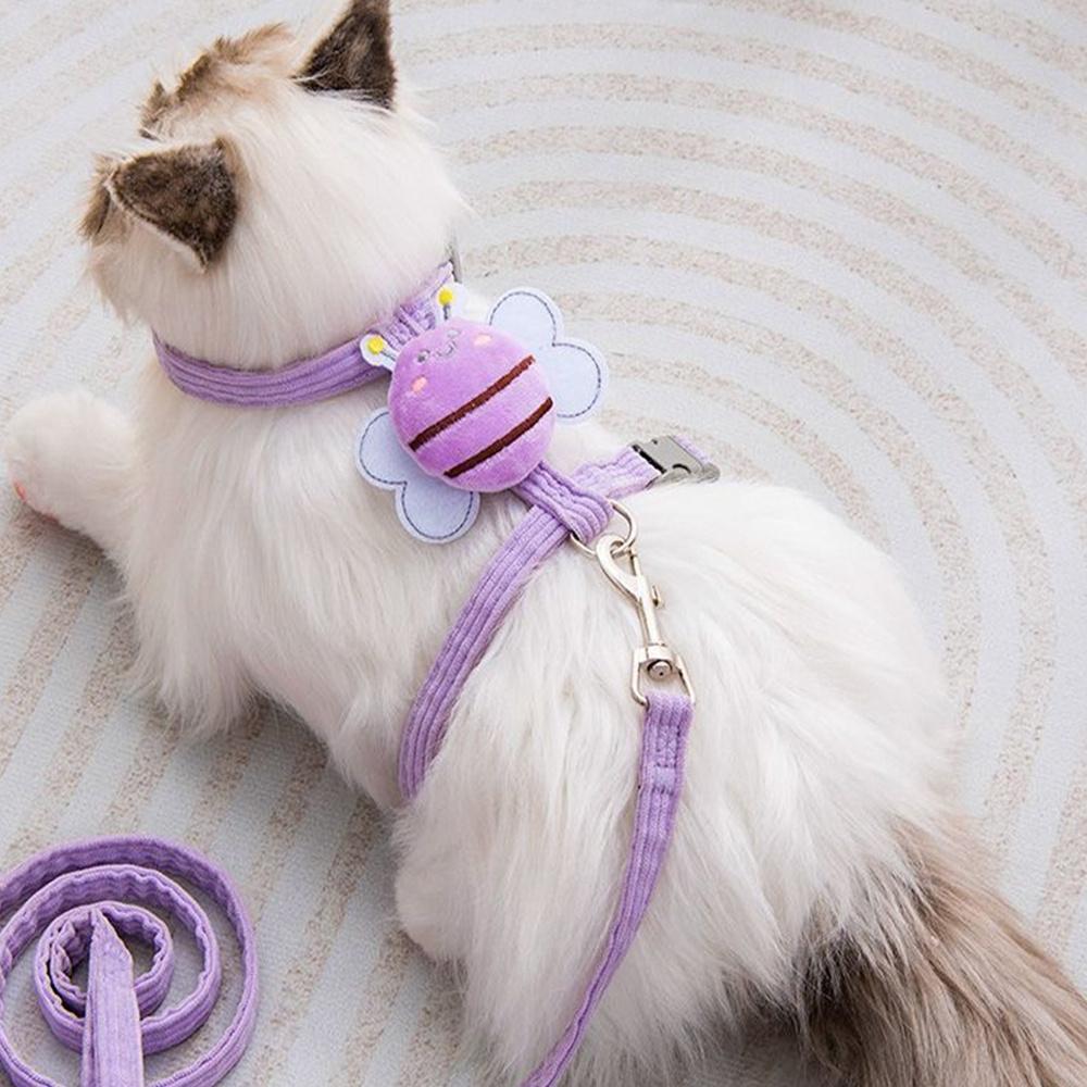 Little Bee Cat Dog Traction Rope Adjustable Double Layer Pet Safety Rope Pet Outdoor Walking Towing Rope Pet Products