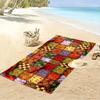 Patchwork Style Colorful Floral Pattern - Beach towel quick-drying for travel outdoor sports jogging beach and swimming