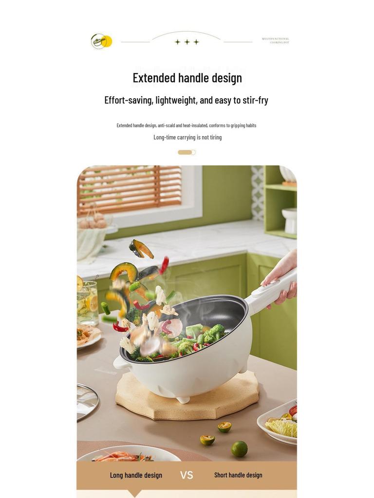 Wielofunkcyjna elektryczna patelnia: Użytek w akademiku i wynajmie do gotowania, gotowania na parze i gotowania