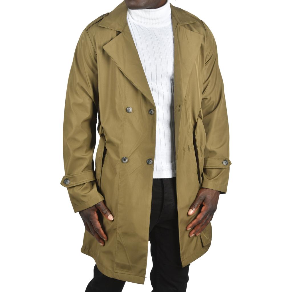 DeepSEA Geniş Kalıp Kruvaze Yaka Su İtici Astarsız Uzun Trençkot 2500789