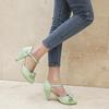 T-Straps Summer Women Sandals Fashion Pink Green Heels Lolita Shoes For Girls Sweet Bow-tied Office Wedding Shoes Large Size 44
