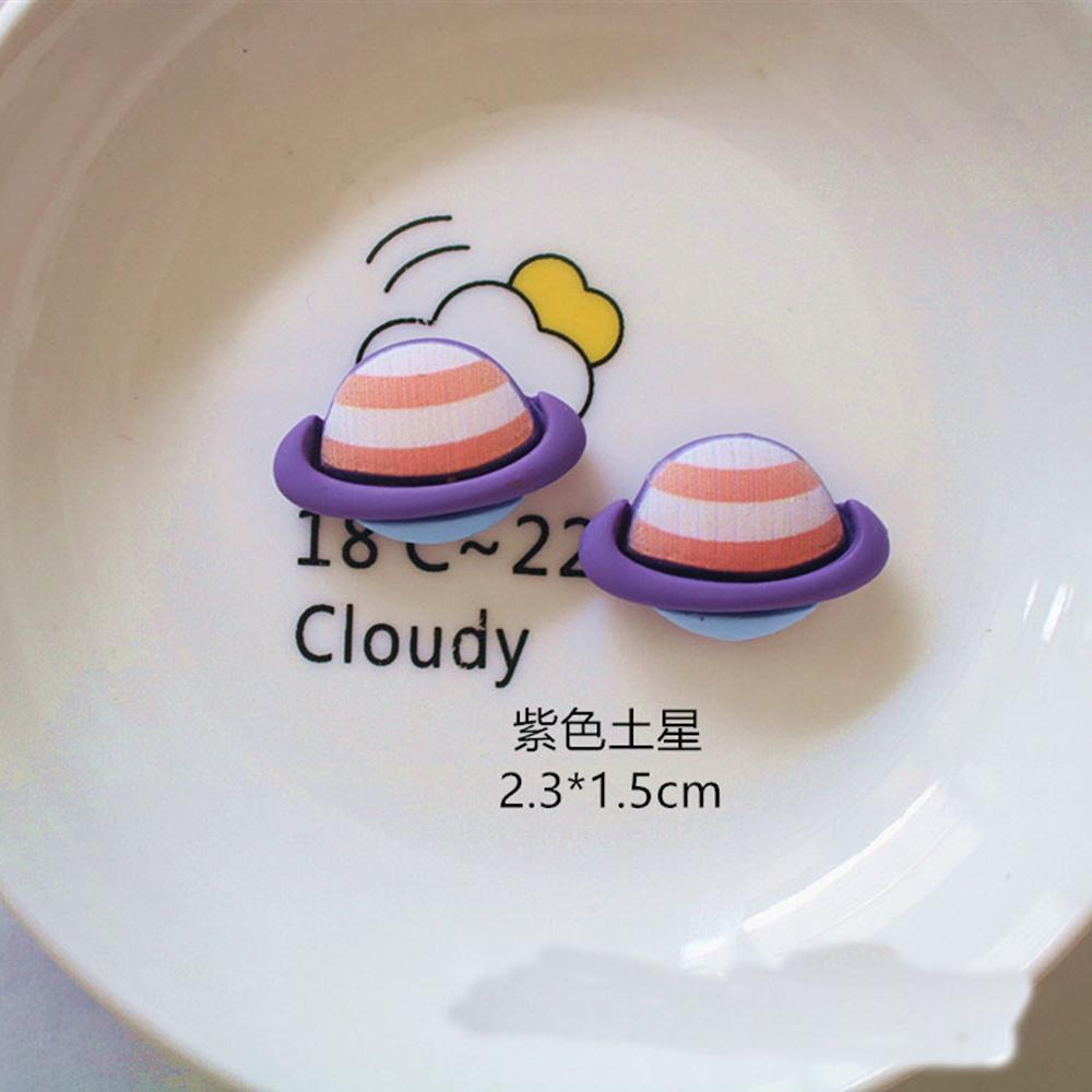 10Pcs New Cute Resin Mini Cartoon Rocket Astro Planet Series Flat Back Manicure Parts Embellishments For Hair Bows Accessories