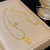 Korean 18K Gold Titanium Steel Women's Clavicle Necklace - Versatile, High-End, Non-Fading Temperament Choker.