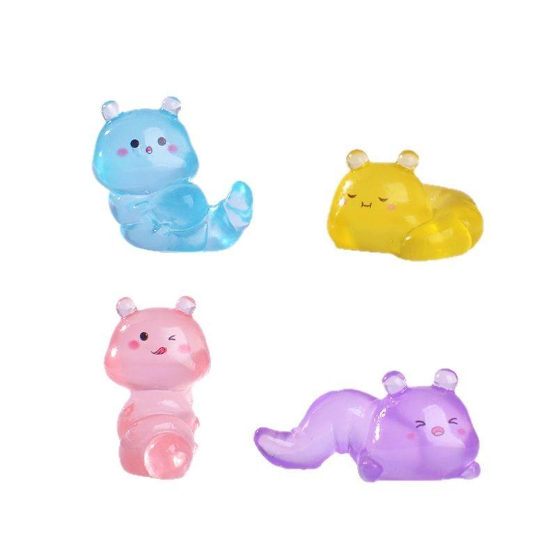 Cute Luminous Caterpillar Garden Doll House Cute Resin Mini Figurine