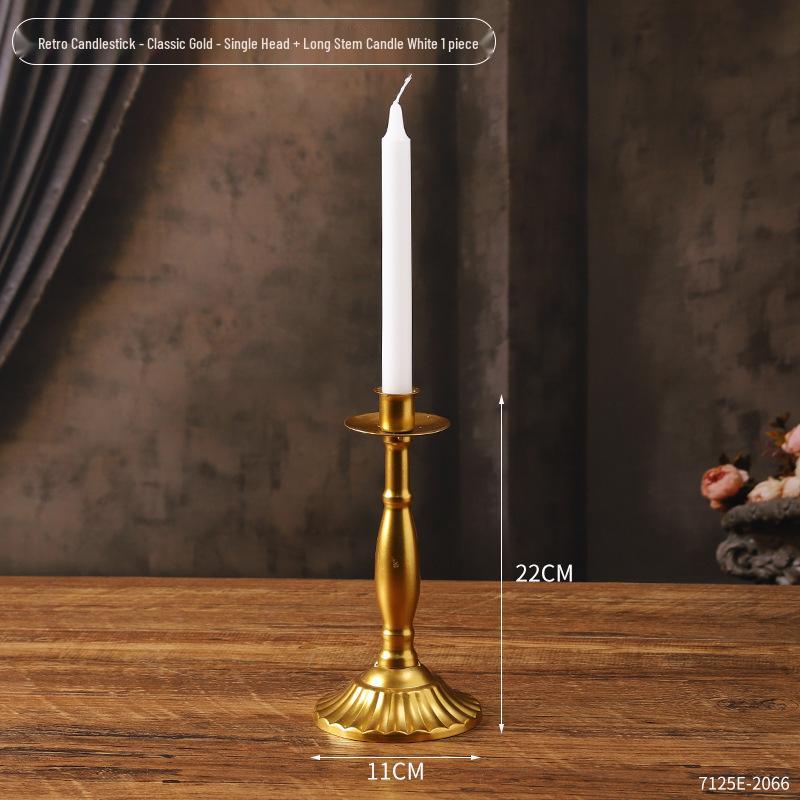Vintage French Candelabra Ornament – Romantic European Candle Holder for Table Decor and Photo Props