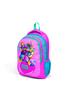 Coral High Kids Pembe Mavi Simli Kedi Desenli Üç Bölmeli Okul Sırt Çantası 14387
