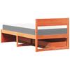 Bed with Drawers and Mattress Wax Brown 100x200 Cm Solid Wood