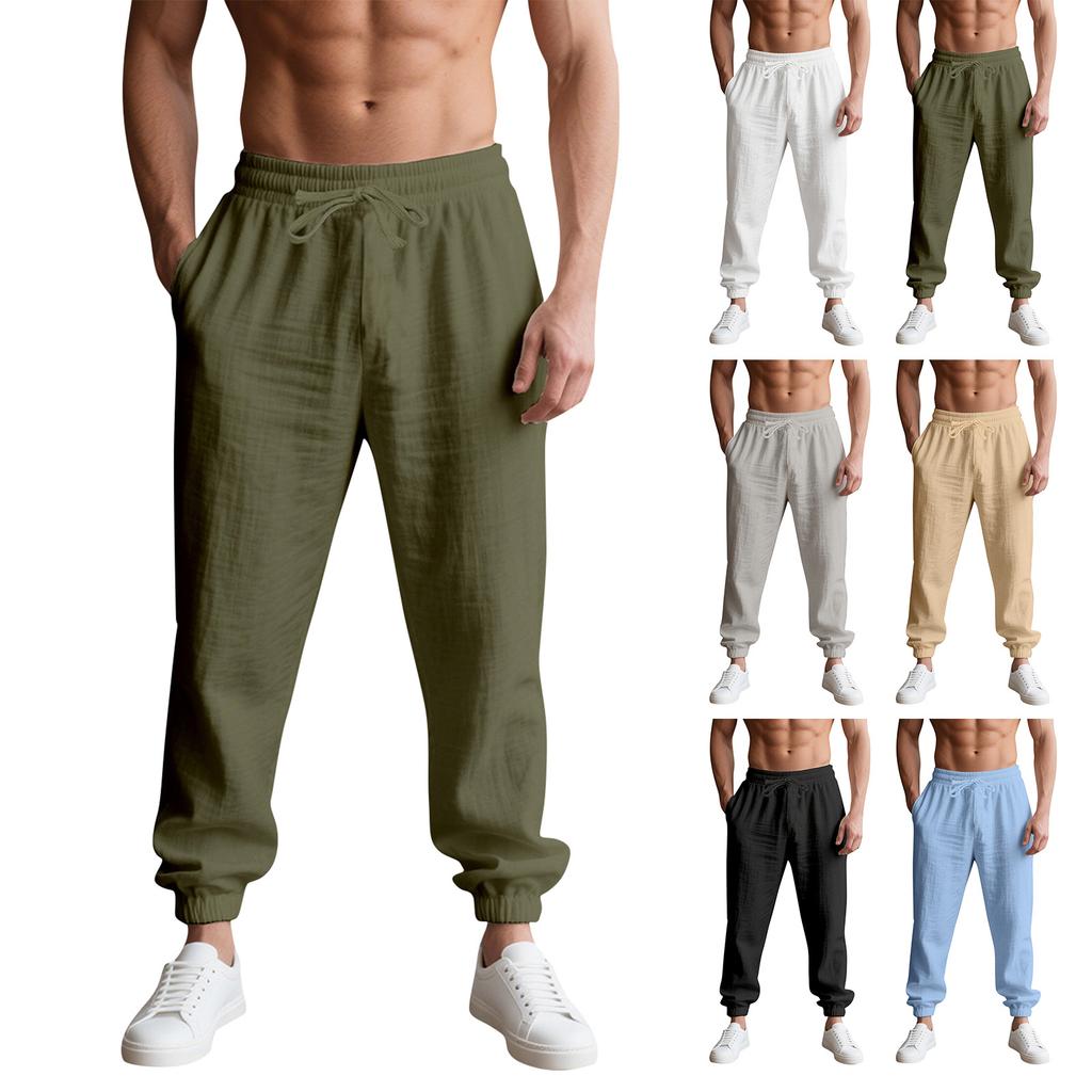 Men's Summer Thin Drawstring Jogger Pants, Casual And Comfortable Trousers