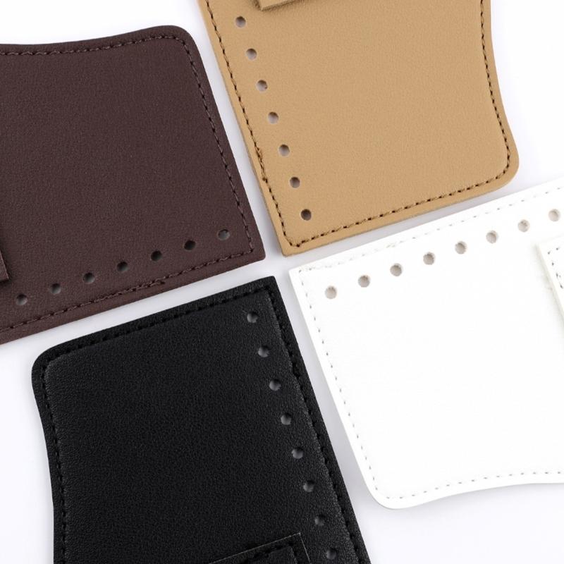 1Set Detachable PU Leather Bag Handle Bag Flap Cover with Lock Replacement Accessorie for DIY Crochet Handbag Sewing Kit